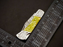 Load image into Gallery viewer, Damascus Folding Knife Back Lock Knife Resin Handle Knife HS-1107