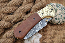 Load image into Gallery viewer, Custom Handmade Damascus Folding-Pocket Knife With Micarta Handle