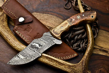 Load image into Gallery viewer, HS-922 | Custom Handmade Damascus Steel Tracker Knife - Beautiful Wood Handle