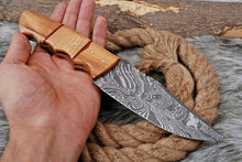 Load image into Gallery viewer, HS-505 Custom Handmade Damascus Skinner/Hunting Knife With Wood Handle