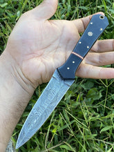 Load image into Gallery viewer, HS-861 Custom Handmade Damascus Steel Dagger Fix knife - Buffalo Horn Handle