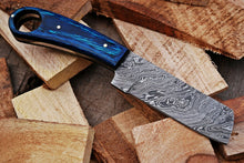 Load image into Gallery viewer, HS-1009 | Custom Handmade Damascus Cowboy Bull Cutter Knife With Beautiful Hard Wood Handle