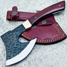 Load image into Gallery viewer, HS-1024 Custom Hand Forged Railroad Spike Carbon Steel Chopper Axe Knife -Wood