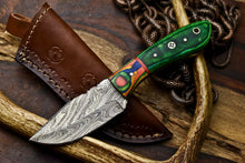 Load image into Gallery viewer, HS-679 Custom Handmade Damascus Steel Skinner Knife - Beautiful Hard Wood Handle
