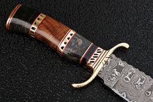 Load image into Gallery viewer, HS-342 | Custom Handmade Damascus Hunting Knife With Wood Handle
