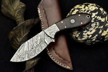Load image into Gallery viewer, HS-827 Custom Handmade Damascus Skinner Knife With Natural Wood & Mosaic Pin Handle Handle