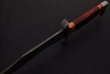 Load image into Gallery viewer, HS-345 | Custom Handmade Damascus Hunting/Bowie Knife 13 Inch With Wood Handle