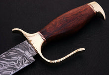 Load image into Gallery viewer, HS-343 | Custom Handmade Damascus Bowie Knife With Wood Handle