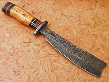 Load image into Gallery viewer, HS -540 Custom Handmade Damascus Hunting Knife With Colored Bone Handle