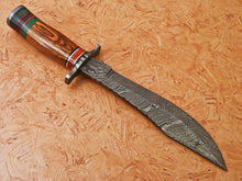 Load image into Gallery viewer, HS-346 | Custom Handmade Damascus Hunting Knife With Hard Wood Handle