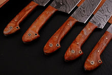 Load image into Gallery viewer, HS-204 Custom Handmade Damascus KItchen-Chef Knives Set Lot Of Five Pecs With Resin Handle