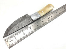 Load image into Gallery viewer, HS-822 Custom Handmade Damascus Skinner Knife With Camel Bone Handle