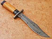Load image into Gallery viewer, HS-347 | Custom Handmade Damascus Hunting/Bowie Knife With Colored Bone Handle