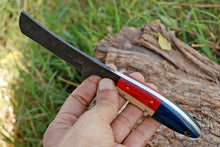 Load image into Gallery viewer, HS-1010 | Custom Handmade Rail Road Steel Cowboy Bull Cutter Knife With Beautiful Wood & Bone Handle
