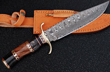 Load image into Gallery viewer, HS-342 | Custom Handmade Damascus Hunting Knife With Wood Handle