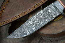 Load image into Gallery viewer, HS-848 Custom Handmade Damascus Skinner Knife Camping Tool - With Walnut Handle