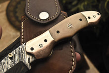 Load image into Gallery viewer, Custom Handmade Damascus Folding Knife With Camel Bone Handle