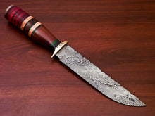 Load image into Gallery viewer, HS-512 Custom Handmade Damascus Hunting Knife With Bone & Wood Handle