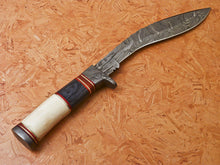 Load image into Gallery viewer, HS-883 Custom Handmade Damascus KUkri Knife With Wood + Bone Handle