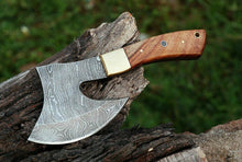 Load image into Gallery viewer, HS-1074 | Custom Handmade Damascus Mini Hand Forged Axe With Wood Handle