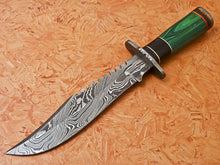 Load image into Gallery viewer, HS-350 | Custom Handmade Damascus Hunting / Bowie Knife With Hard Wood Handle