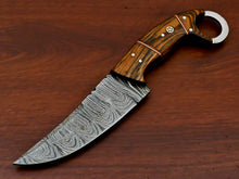 Load image into Gallery viewer, HS-571 HANDMADE DAMASCUS CUSTOM PAKKA WOOD HANDLE SKINNING CAMPING KNIFE