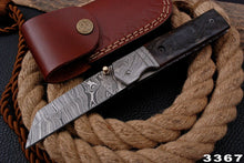 Load image into Gallery viewer, Custom Handmade Damascus Folding-Pocket Knife With Tanto Blade