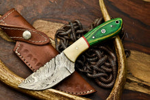 Load image into Gallery viewer, HS-683 Custom Handmade Damascus Steel Skinner Knife - Beautiful Bone Wood Handle