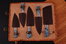 Load image into Gallery viewer, HS-205 Custom Handmade Damascus KItchen-Chef Knives Set Lot Of Five Pecs With Resin Handle