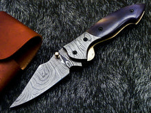 Load image into Gallery viewer, HS-1123 '' CUSTOM HANDMADE DAMASCUS BLADE POCKET FOLDING KNIFE LINER LOCK