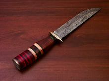 Load image into Gallery viewer, HS-512 Custom Handmade Damascus Hunting Knife With Bone & Wood Handle