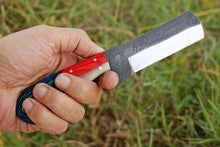 Load image into Gallery viewer, HS-1008 | Custom Handmade Rail Steel Cowboy Bull Cutter Knife With Beautiful Hard Wood And Bone Handle