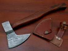 Load image into Gallery viewer, HS-1072 | Custom Handmade Damascus Hand Forged Tomahawk knife, Hatchet, Axe, Integral With Natural Wood
