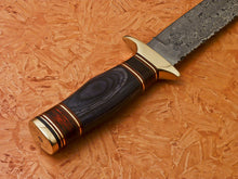 Load image into Gallery viewer, HS-351 | Custom Handmade Damascus Hunting Bowie Knife Hard Wood Handle