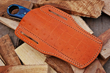 Load image into Gallery viewer, HS-1009 | Custom Handmade Damascus Cowboy Bull Cutter Knife With Beautiful Hard Wood Handle