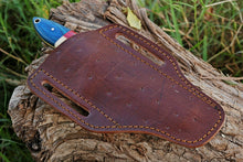 Load image into Gallery viewer, HS-1010 | Custom Handmade Rail Road Steel Cowboy Bull Cutter Knife With Beautiful Wood & Bone Handle