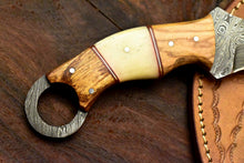 Load image into Gallery viewer, HS-916 Custom Handmade Damascus Karambit Full Tang Knife With Bone Handle