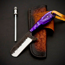 Load image into Gallery viewer, HS-969 '' Custom Hand Forged 6.00" Carbon Steel Full Tang Cowboy Bull Cutter Knife