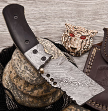Load image into Gallery viewer, Custom Handmade Damascus Folding-Pocket Knife With Black Micarta Handle