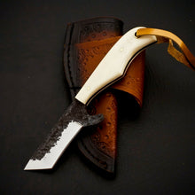 Load image into Gallery viewer, HS-957 '' Custom Hand Forged 6.00" Carbon Steel Full Tang Cowboy Bull Cutter Knife