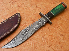 Load image into Gallery viewer, HS-350 | Custom Handmade Damascus Hunting / Bowie Knife With Hard Wood Handle