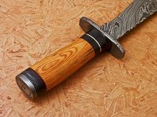 Load image into Gallery viewer, HS-347 | Custom Handmade Damascus Hunting/Bowie Knife With Colored Bone Handle