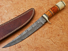 Load image into Gallery viewer, HS-548 Custom Handmade Damascus Hunting Fillet Knife With Hard Wood Handle