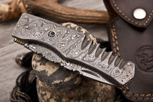 Load image into Gallery viewer, HS Cutlery | Custom Handmade Damascus Folding-Pocket Knife Also With Damascus Handle