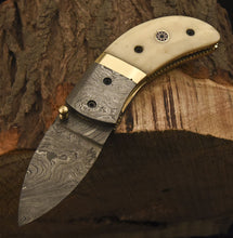 Load image into Gallery viewer, Handmade Damascus Mini Pocket Folding Knife