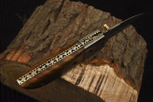 Load image into Gallery viewer, Custom Handmade Damascus Folding/Pocket Knife Liner Lock With Wood Handle