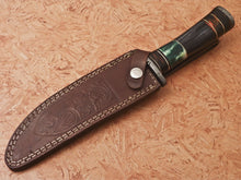 Load image into Gallery viewer, HS-542 Custom Handmade Damascus Huting Knife With Hard Wood & Bone Handle