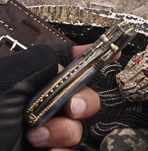 Load image into Gallery viewer, Custom Handmade Damascus Folding-Pocket Knife With Colored Bone Handle