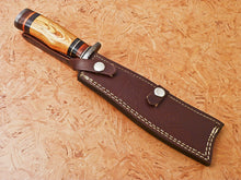 Load image into Gallery viewer, HS -540 Custom Handmade Damascus Hunting Knife With Colored Bone Handle