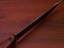 Load image into Gallery viewer, HS-512 Custom Handmade Damascus Hunting Knife With Bone & Wood Handle